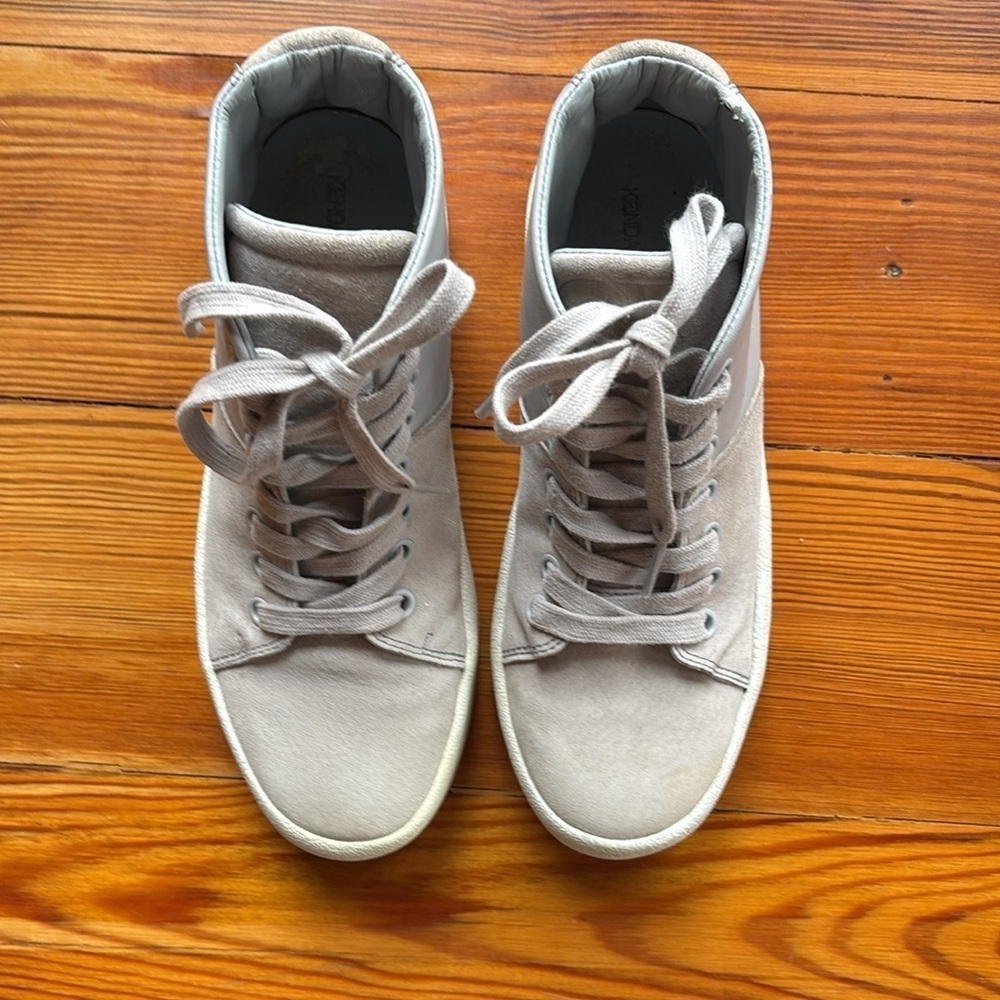 Kendell & Kylie Dylan Light Gray Suede And Leather High Top Booties Size 6M - Picture 3 of 10